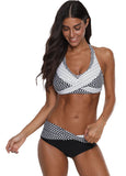 Black and White Polka Dot Two Piece Bikini Set