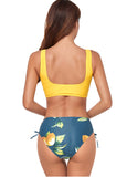 Yellow Floral Bandage Bikini Set